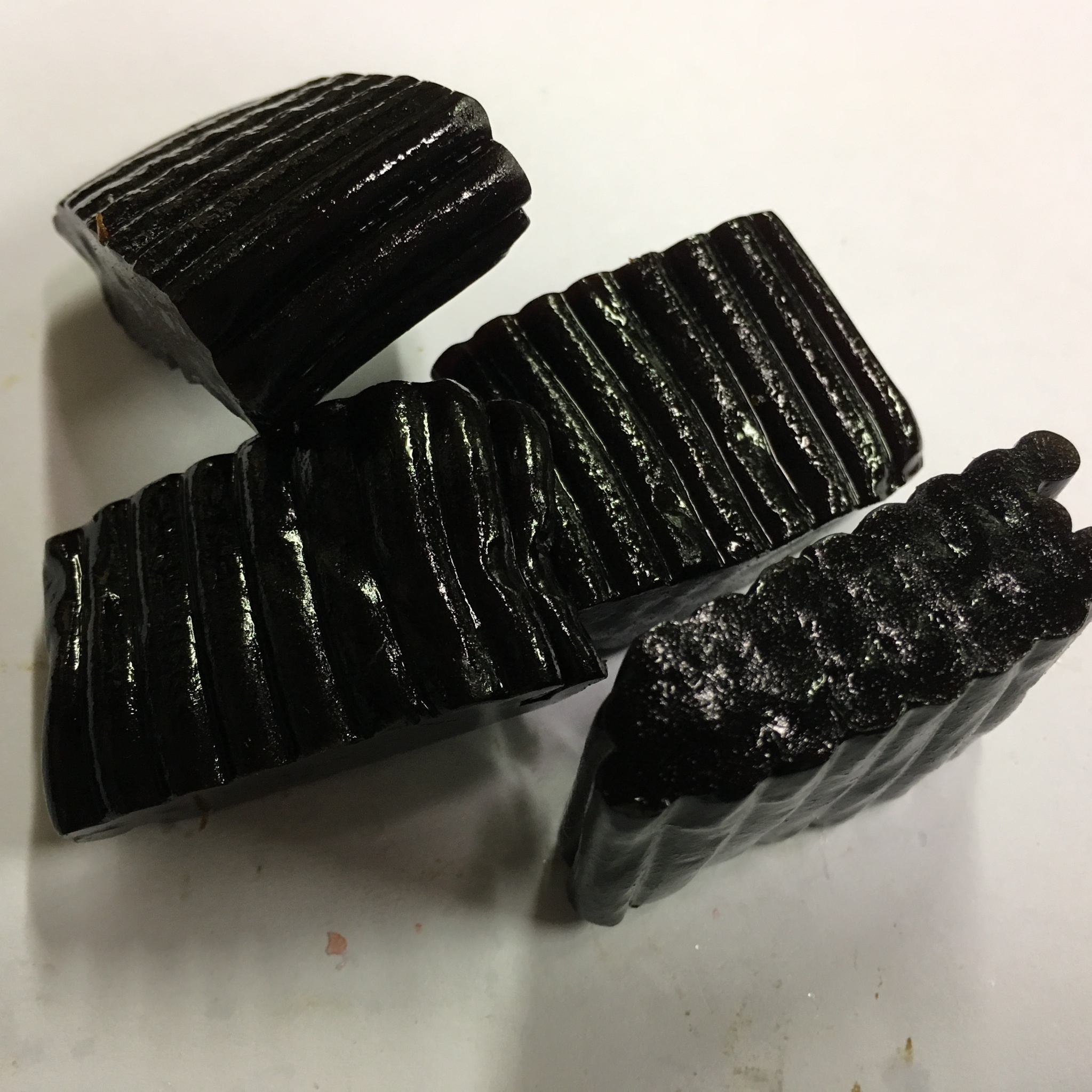 Rectangular shaped black licorice