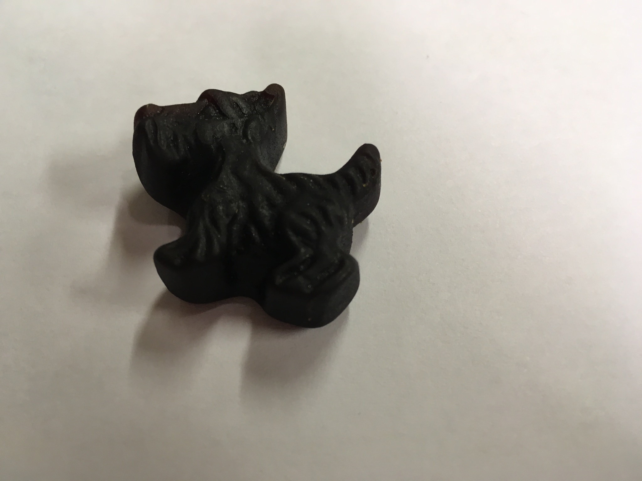 Scotty dog shaped black licorice