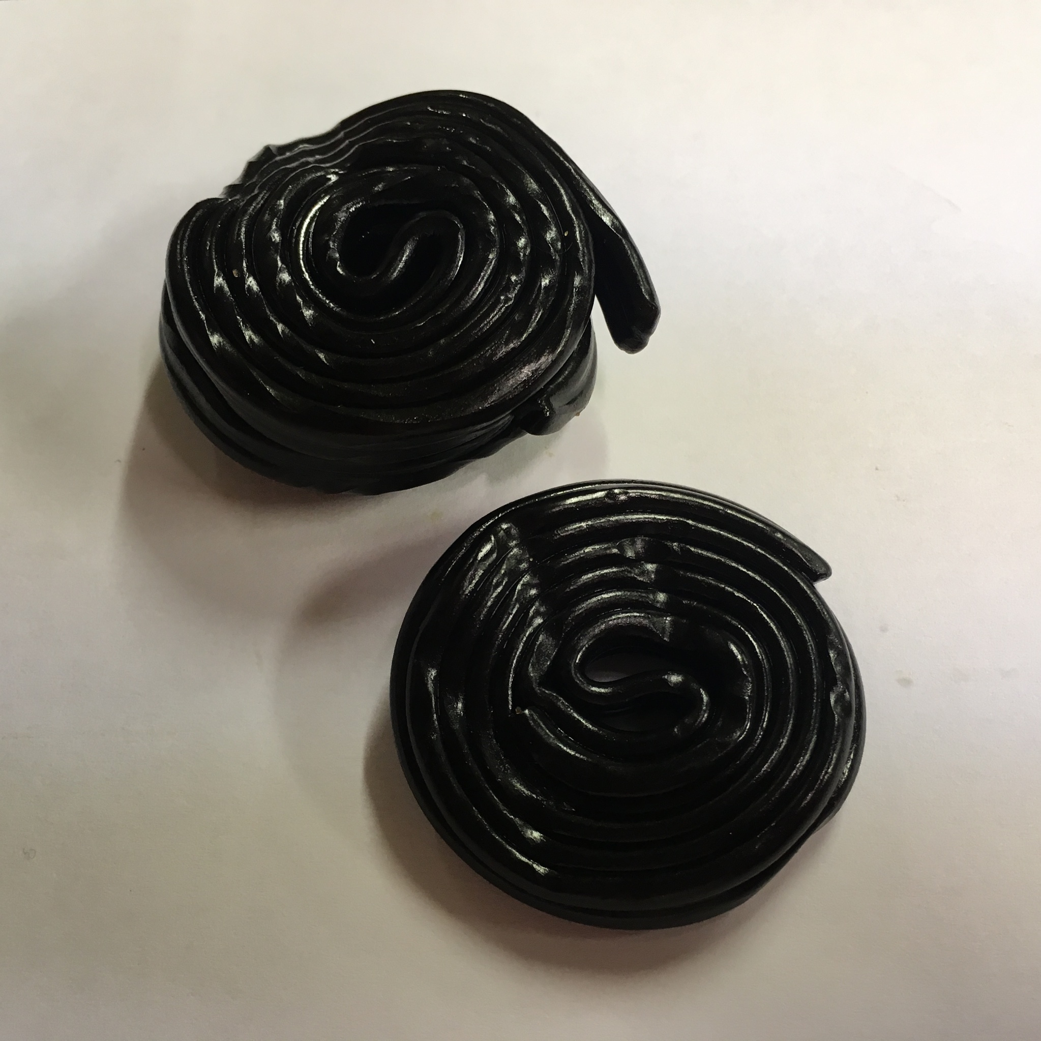 Wheel of rope of black licorice